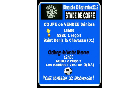  Tour de coupes du 30 septembre 2018 !!